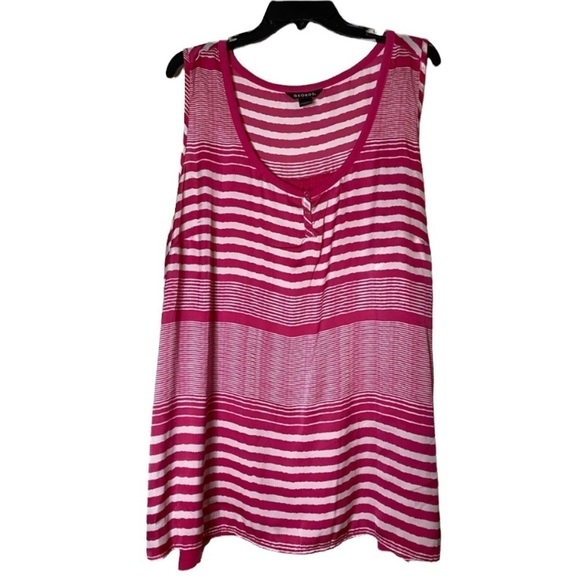 George Pink / White 4X Tank Plus Size - Picture 1 of 5